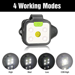 Waterproof Night Running Light With Clip On Flashlight 4 Working Modes