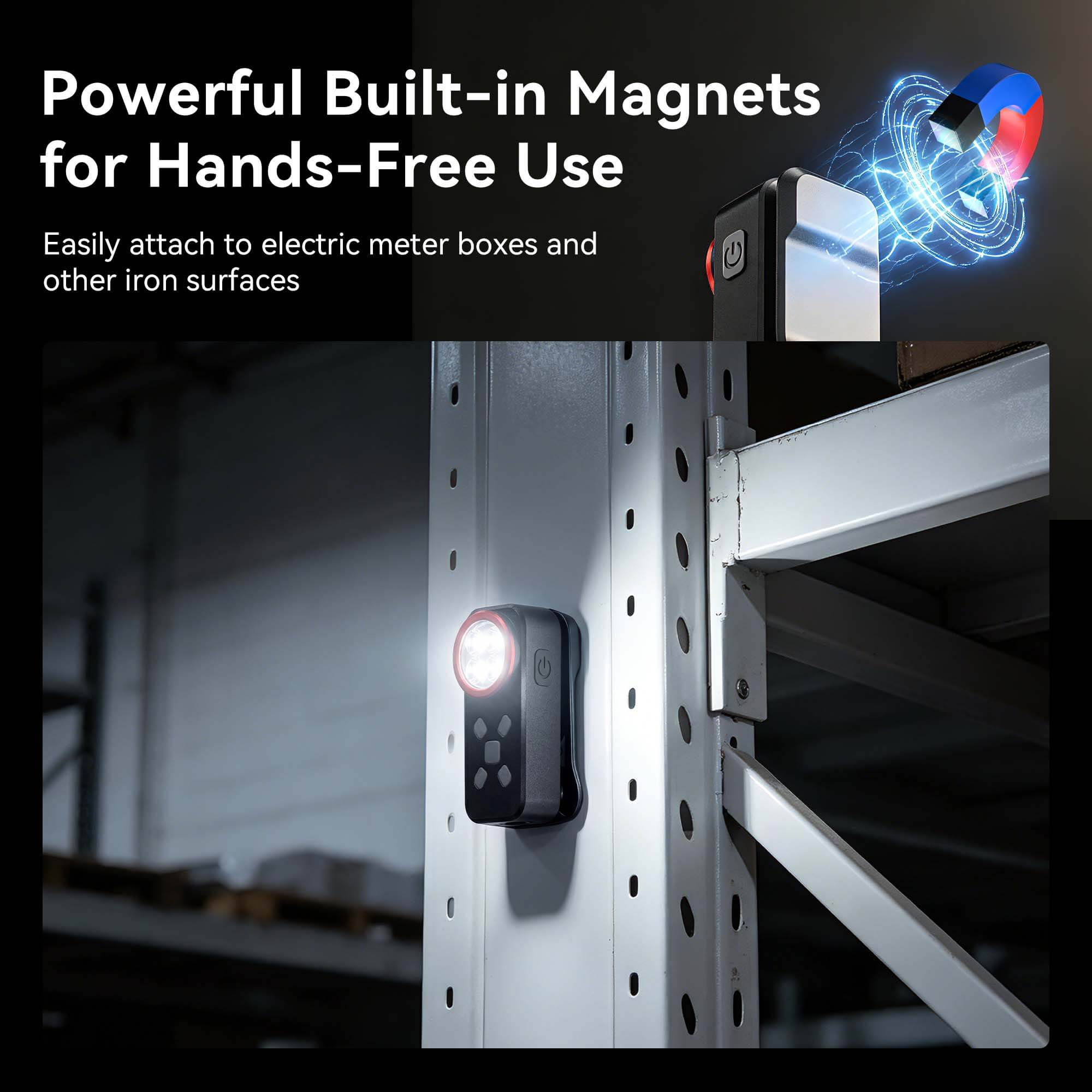 Hokolite YZONI R3 magnetic flashlight for hands-free garage repair