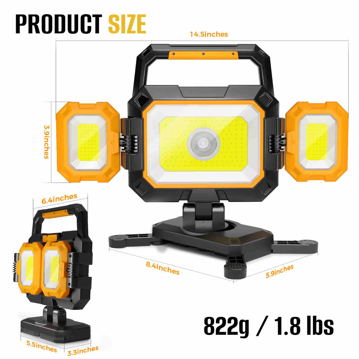 Hokolite Yonzi W5 4000 lumen magnetic work light for garage use