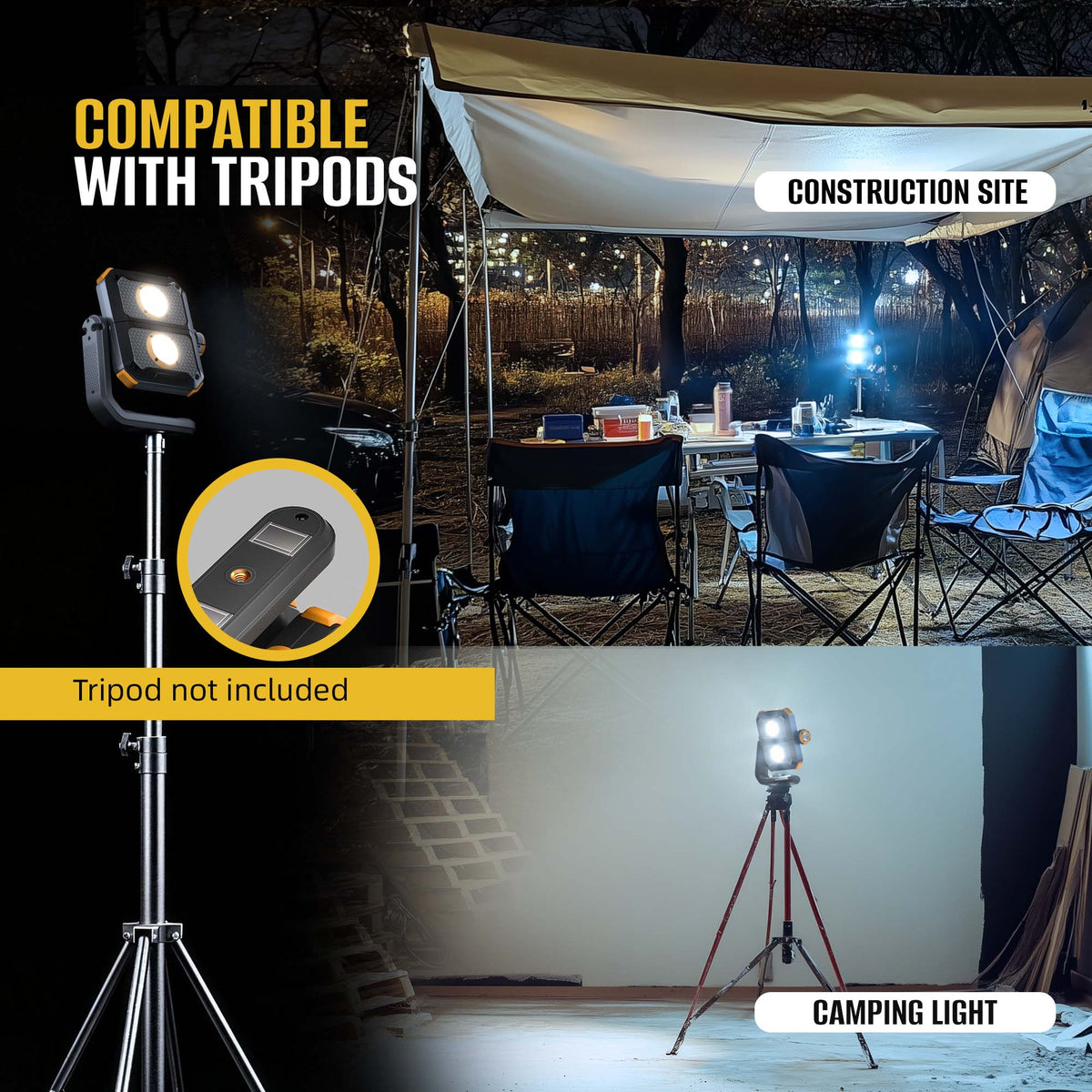 2500 Lumens 360° Rotatable Magnetic LED Work Light for Car Repair HOKOILN W1