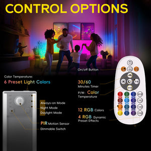 Hokolite-control-options-RGB-Under-Cabinet-Lighting-motion-sensor-light