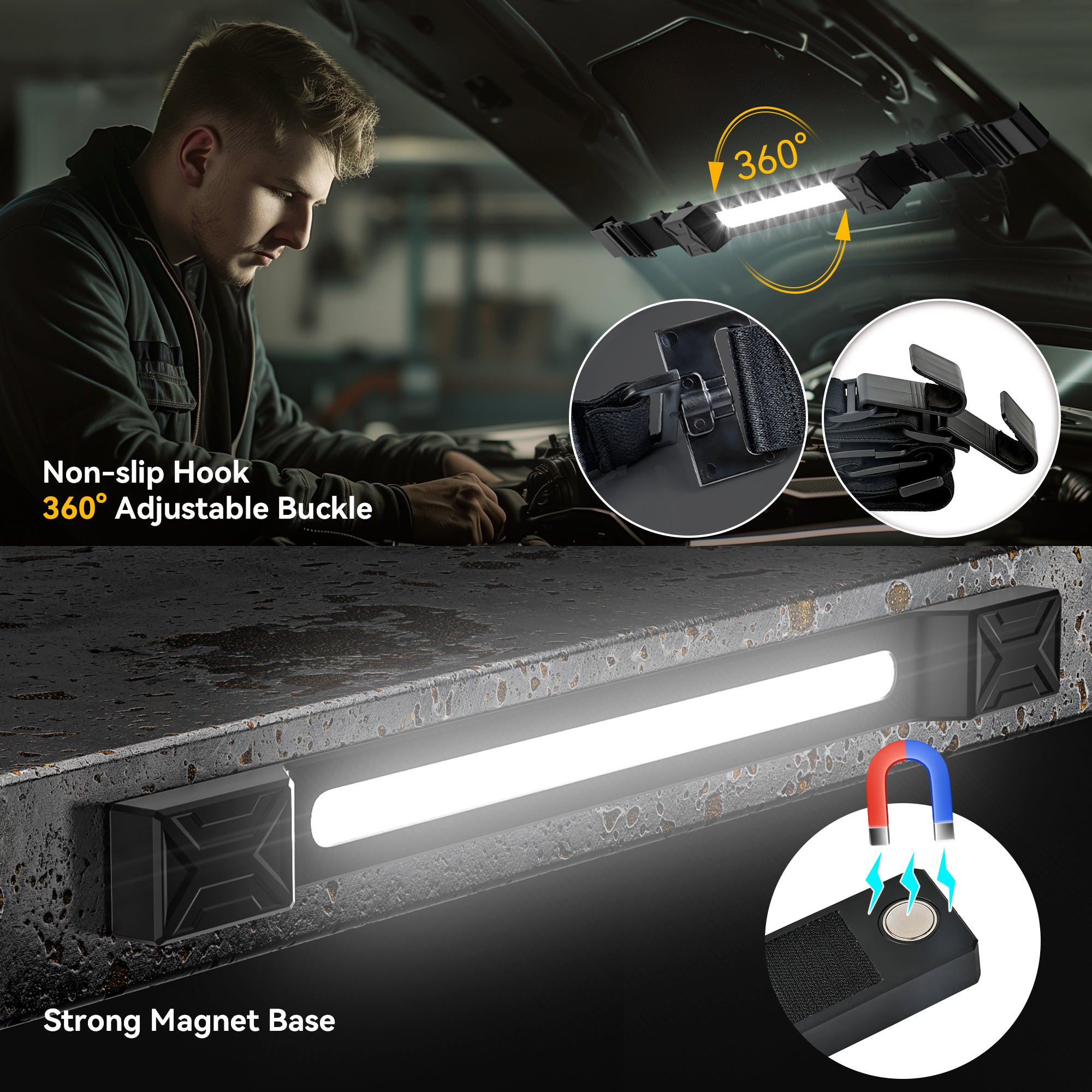 CLAKAP U2- 2600 Lumen Rechargeable Underhood Extendable Work Light