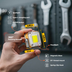 1200 Lumens Rechargeable Double Sided Work Light for Garage and Emergency
