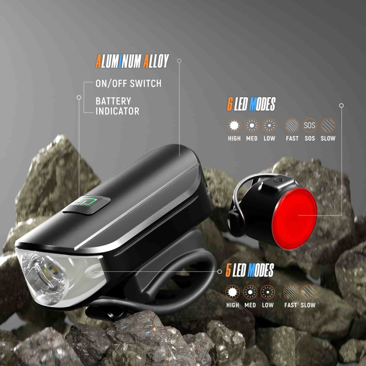 HOKOLITE 6865 - 1500 Lumen Multi - Mode Bike Light - 