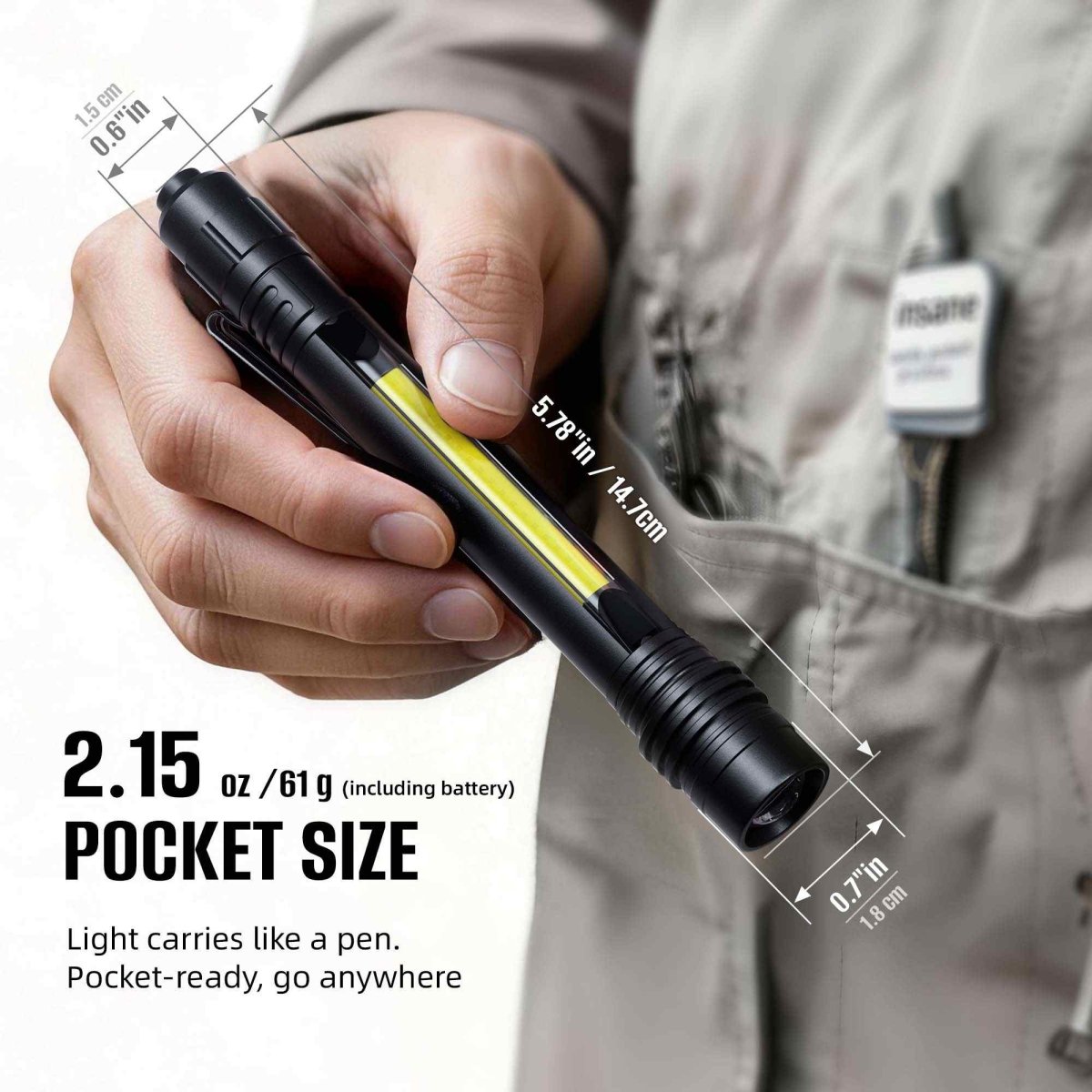 HOKOLITE 7593 - 800 Lumen Dual Light EDC Flashlight - 