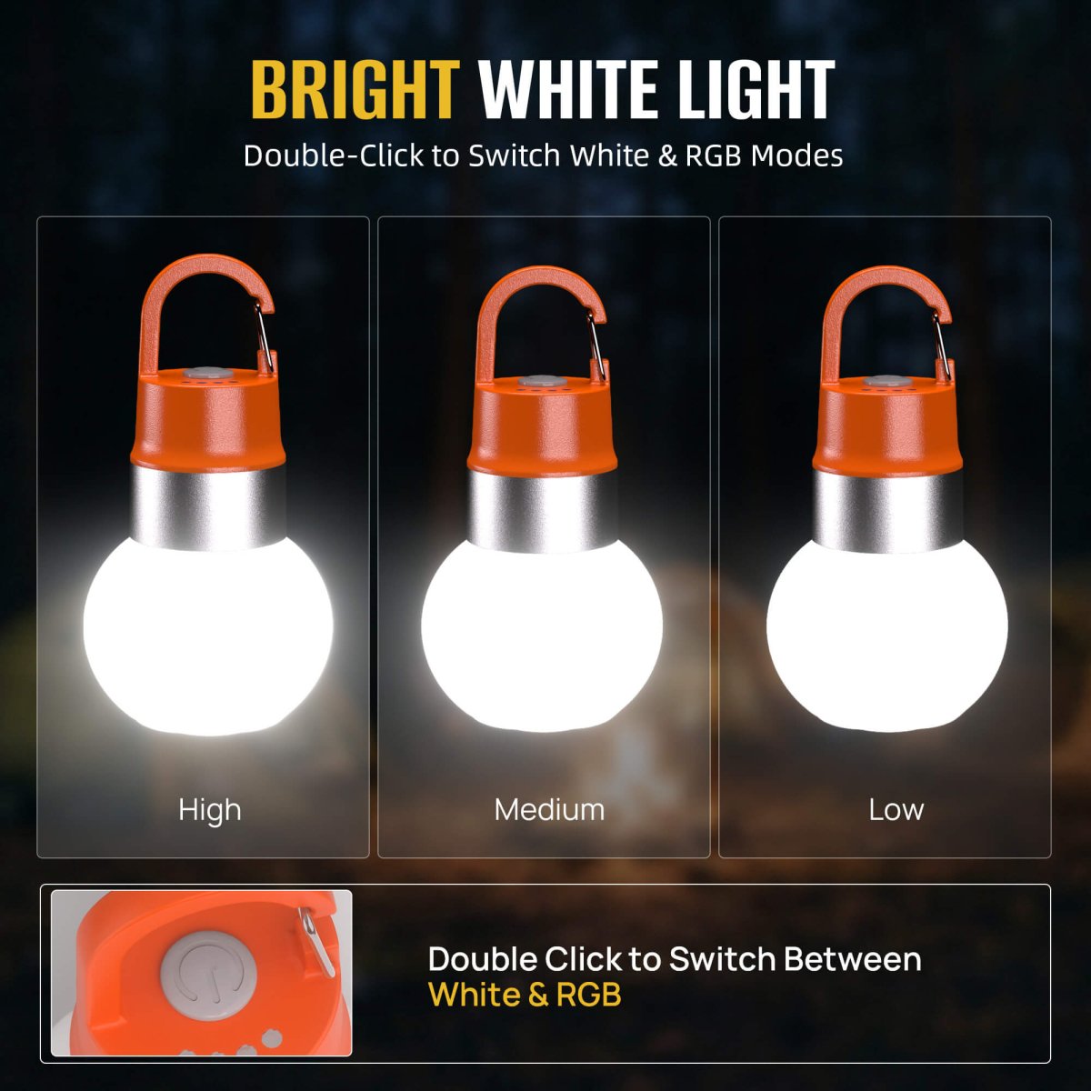 HOKOLITE 7612 - 150 Lumen 3 Pack RGB Camping Lantern - 