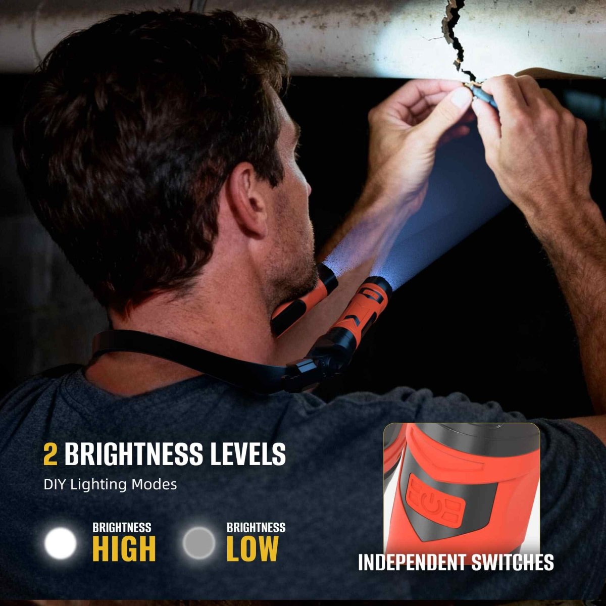 HOKOLITE 7687 - 800 Lumen Magnetic Neck Work Light - 