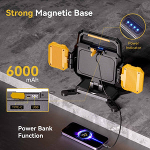 Hokolite Yonzi W5 delivers 4000 lumens with 3-in-1 versatility. Magnetic base, IPX4， USB-C. Perfect for garage and jobsite use.