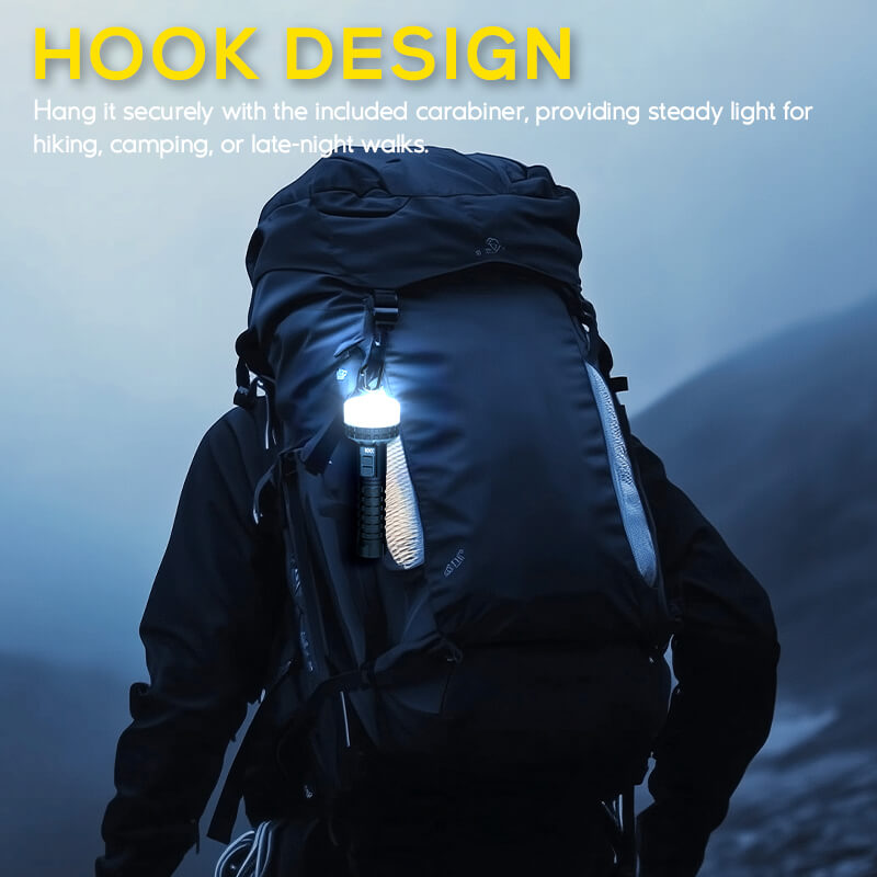 5000 Lumens Multifunctional Rechargeable Flashlight with Bidirectional Lighting