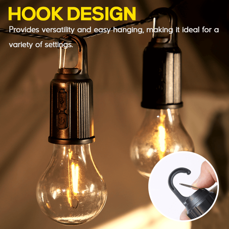 Portable Battery Led Light Bulb For Outdoor Hanging Tent Rope Pull