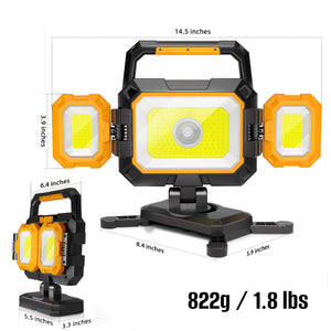 4000 Lumens 3-in-1 Rechargeable Work Light for Garage Workshop Jobsite YZONI W5