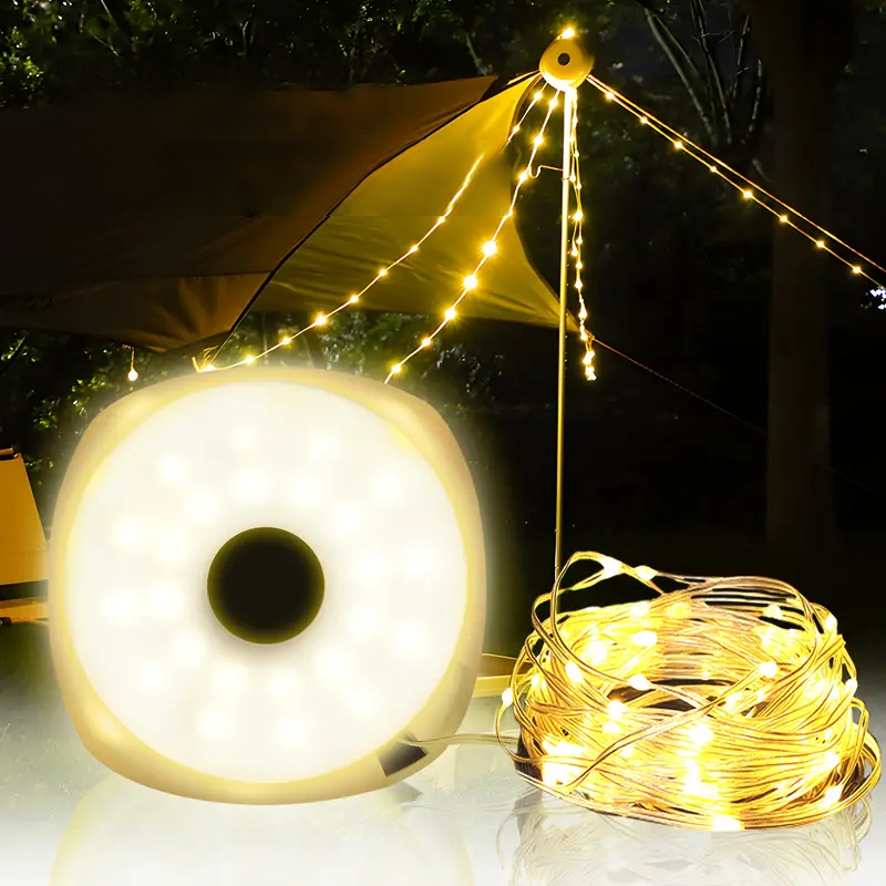 2-in-1 Camping String lights 33ft