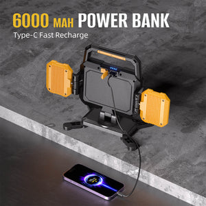 4000 Lumens 3-in-1 Rechargeable Work Light for Garage Workshop Jobsite YZONI W5