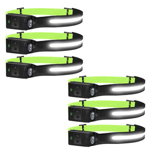 Hokolite 1200 Lumens Wide Beam Headlamp With Motion Sensor For Runners 6 pack