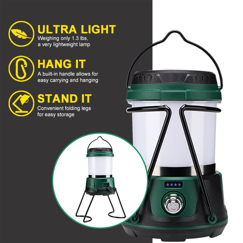 Zigzag LED Camping Lantern Flashlight Dimmable 180lm - Hokolite 1 Pack