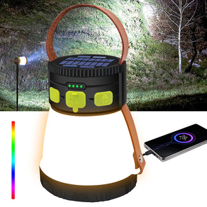 2500 Lumens Handheld Spotlight Solar Camping Lantern Flashlight