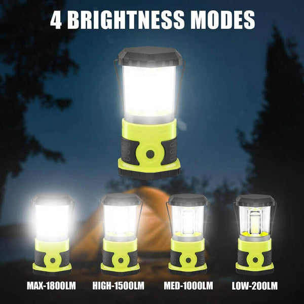 Zigzag LED Camping Lantern Flashlight Dimmable 180lm - Hokolite 1 Pack