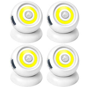 Hokolite 500 Lumens 360° Auto wireless motion sensor night light In White 4 pack