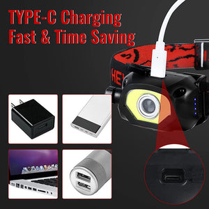 Hokolite type-c charging fast & time-saving rechargeable headlamp