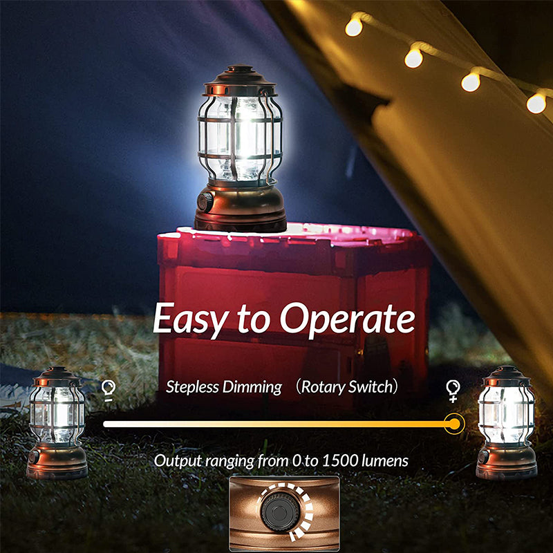Vintage Railroad Battery Lantern 1000 Lumens Hanging Lanterns For Outdoor -  Hokolite