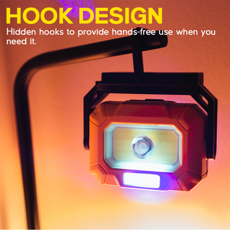 Magnetic Work Light 1500lm Rechargeable Bright Flood Light - Hokolite 2 Pack
