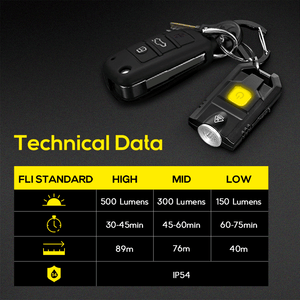 Keychain flashlight technical data