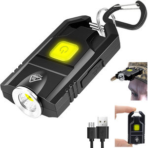 500 Lumens Rechargeable Keychain Flashlight With Cap Light