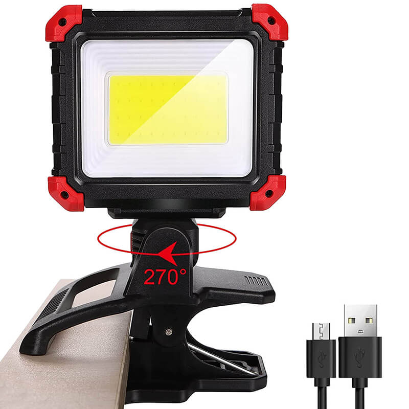 Volrex Portable LED Work Light - Rechargeable Work Light with Magnetic Base Hanging Hook, Battery Operated 500lm COB LED Magneti