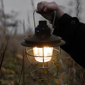Vintage Railroad Battery Lantern 1000 Lumens Hanging Lanterns For Outdoor -  Hokolite