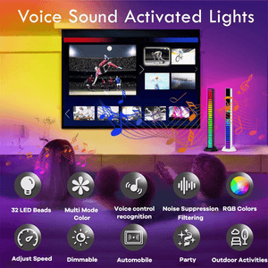 RGB Pickup Voice Activated Rechargeable Rhythm Lights
