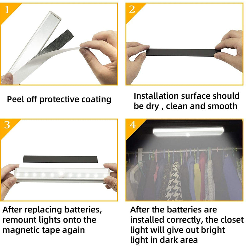 LED Motion Sensor Strip Light - Battery-Powered