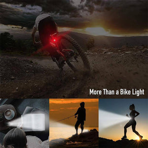 1400Lumens  Rechargeable Bicycle  Light Set Green