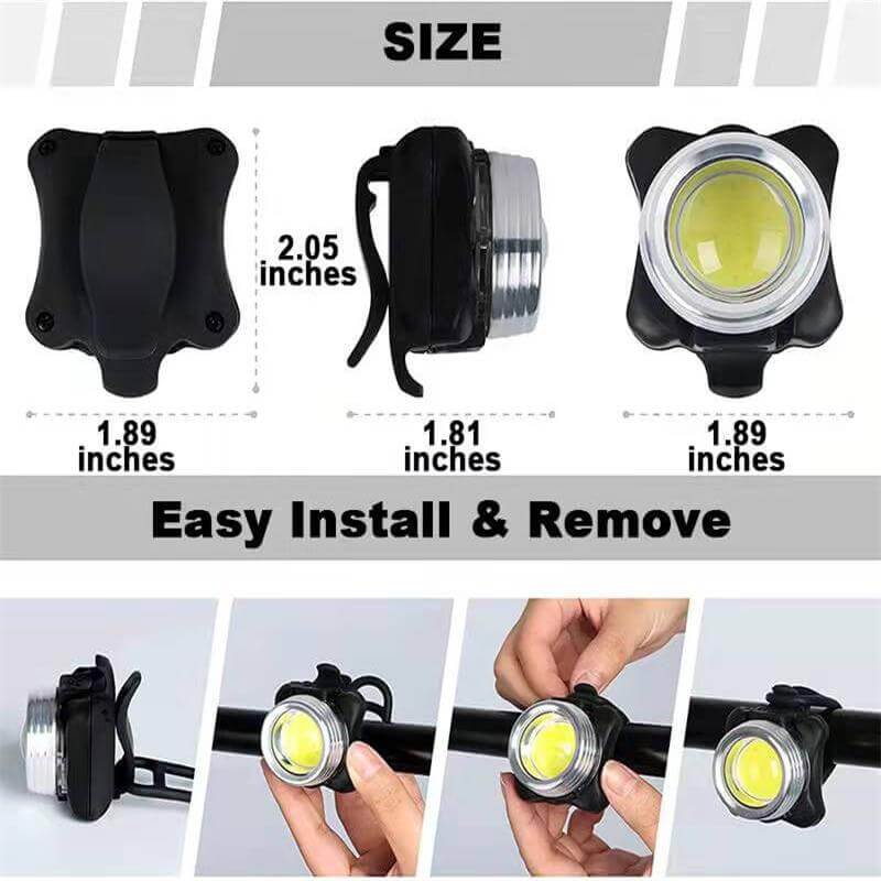 Bike Front light With Horn 2Pc, Rechargeable LED Bicycle Light Set -  Hokolite