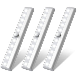 10 LED Battery Powered Motion Sensor Lights For Cabinets 3 Pack
