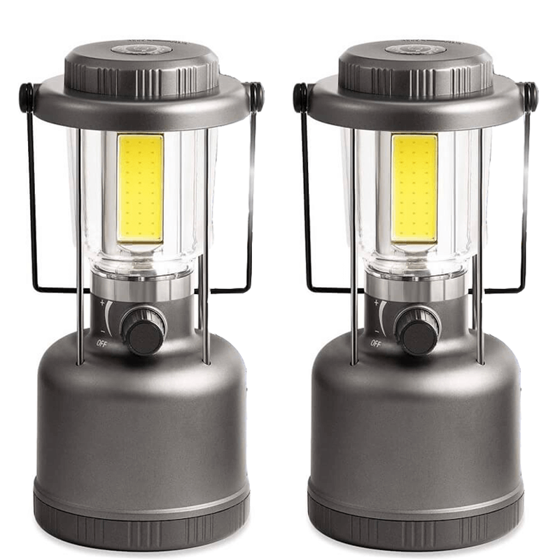 Lichamp 2 Pack LED Camping Lanterns, Battery Powered Lantern Flashlight COB  Camp Light for Power Outages