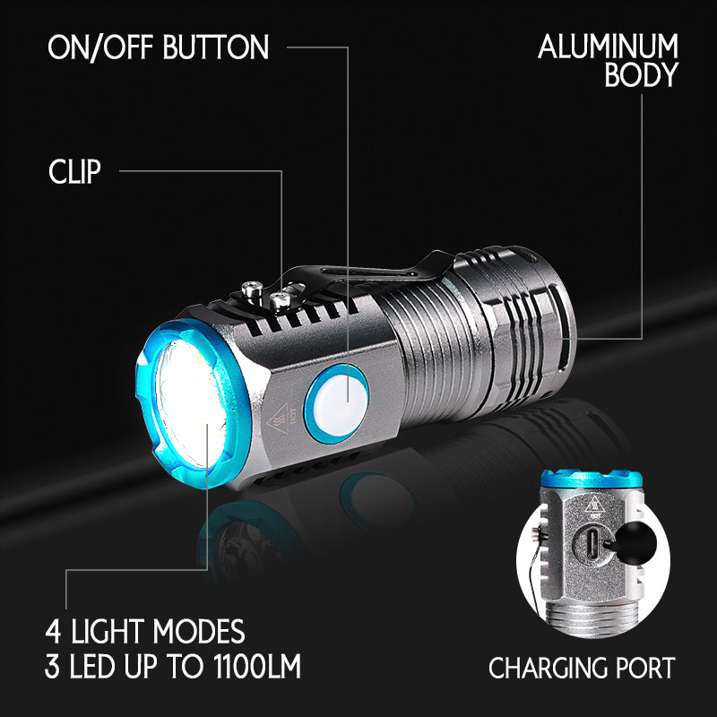 thumbnail image 2 of Rechargeable Flashlights Flashlights High Lumens, LED 990000... 2 of 11