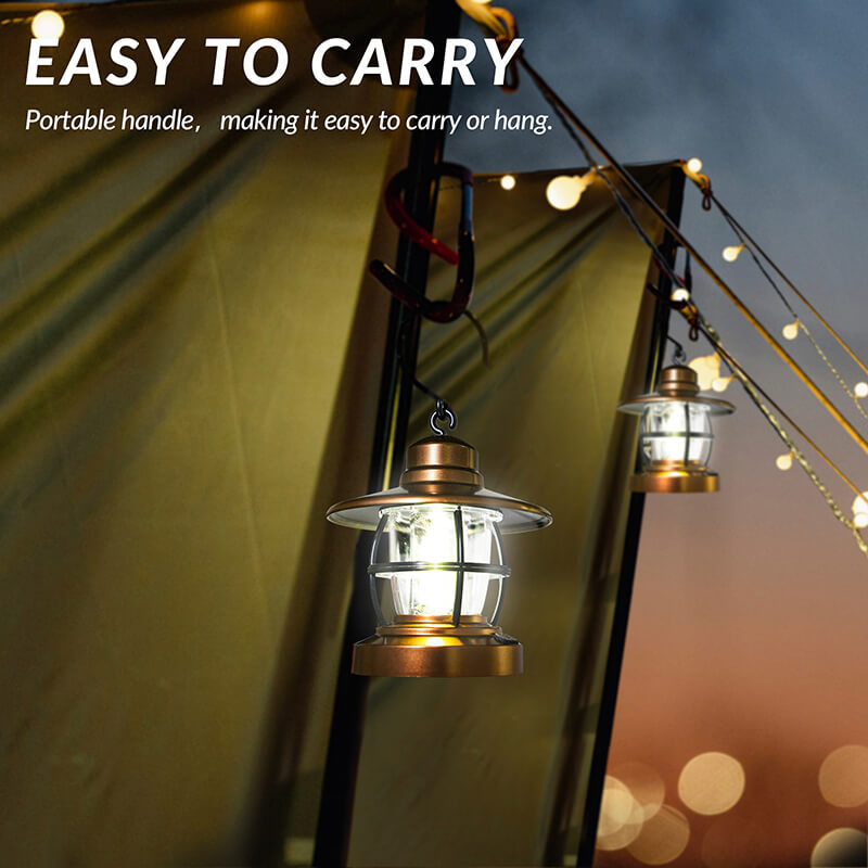 2 Pack Solar Lantern Outdoor Hanging Lights Vintage Led Waterproof Camping  Lamps