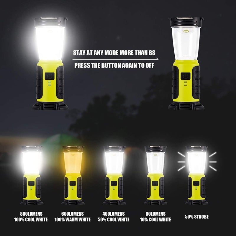 800 Lumens Rechargeable Flashlight With Lantern