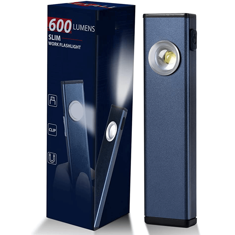 Slim Flat Flashlight With Clip 600LM Hokolite