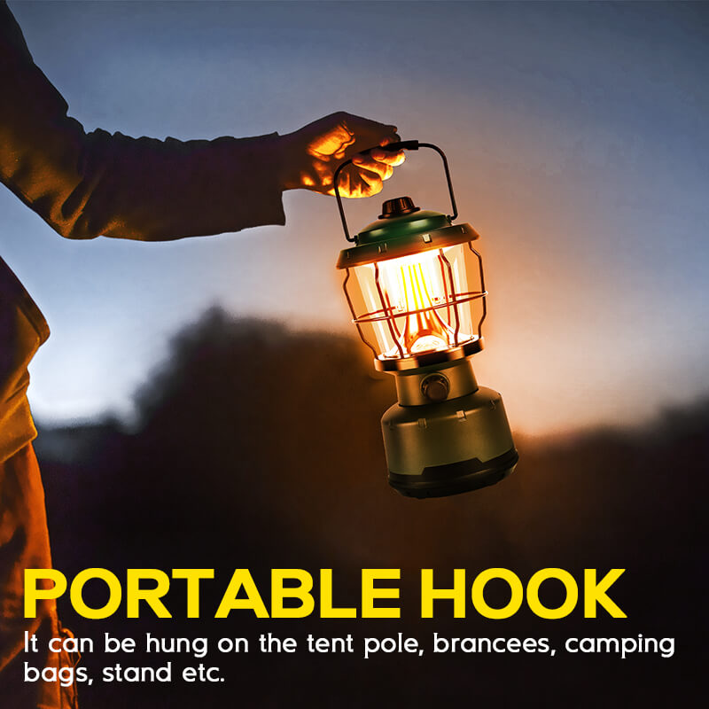USB Rechargeable Camping Lantern 3000 Lumen - Hokolite Black / 2 Pack
