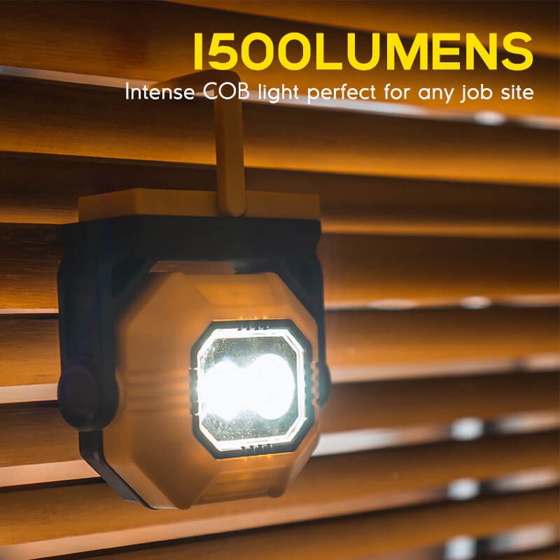 2Pack 1500Lumens Magnetic Light Rechargeable LED Work Light, Yellow and  Black