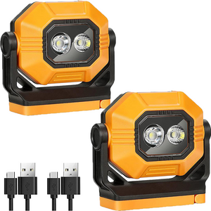 Hokolite 1500 Lumens Rechargeable LED Work Light With Stand 2 pack